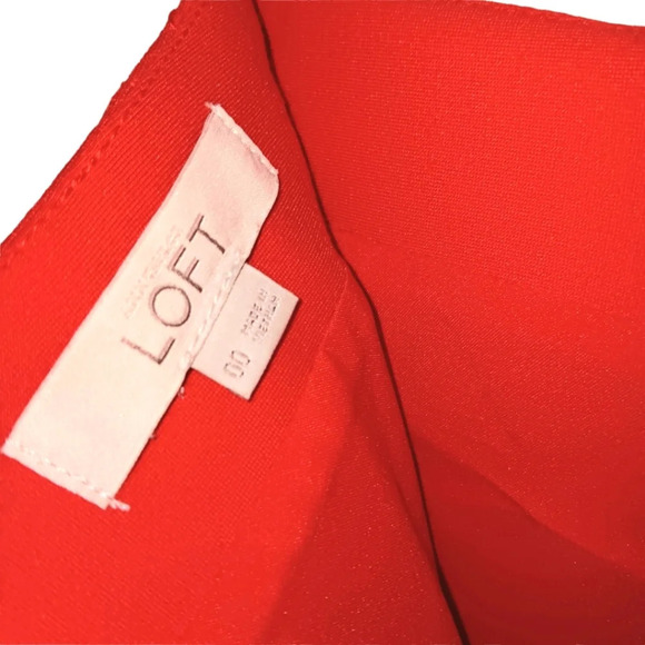 LOFT ANN TAYLOR A-lined Flared Flowy Skater Mini Skirt Red/Orange Sz 00 - Picture 4 of 5